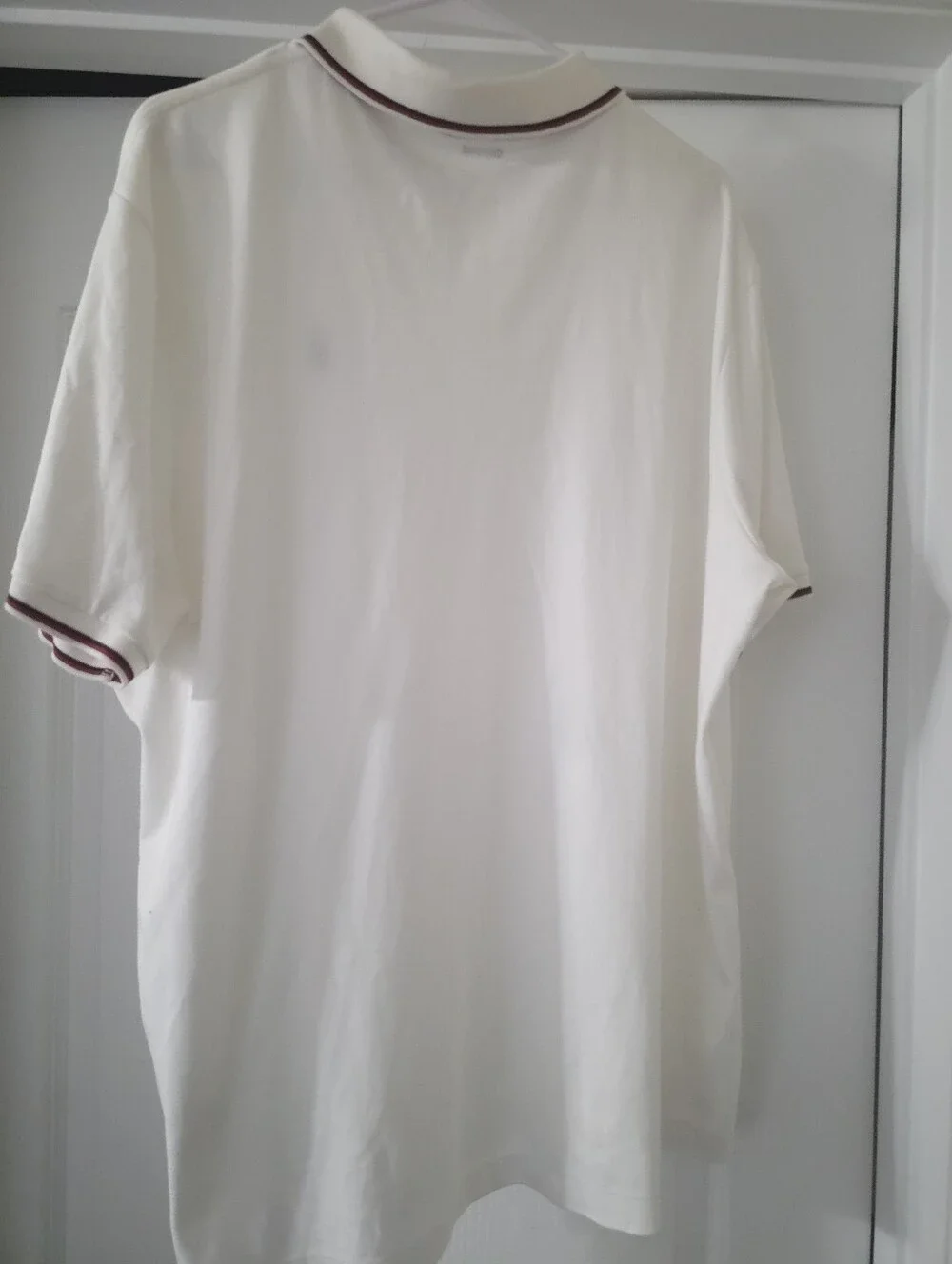 Ralph Lauren White Polo with Navy Logo and Red Trim